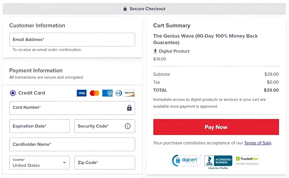 the-genius-wave-checkout-page
